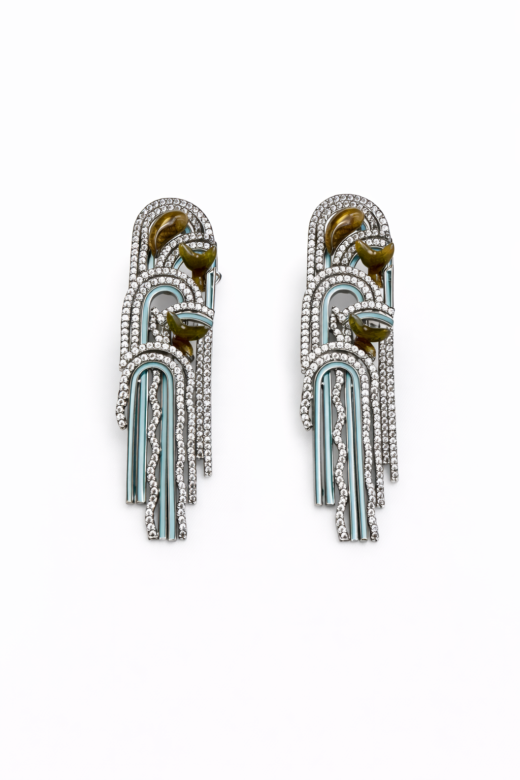 Art Deco Crystal Fringe Drop Earrings – Statement Rhinestone Long Dangle Earrings, Vintage Glam Jewelry